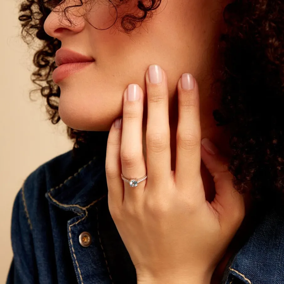 Histoire d'Or Bague Or Blanc Manon Topaze Oxydes De Zirconium