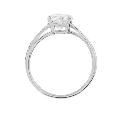 Bague Or Blanc Ofelie Solitaire Oxyde-Histoire d'Or Discount