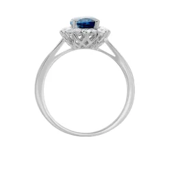 Bague Or Blanc Quintilla Topaze London Blue Et Oxydes-Histoire d'Or Outlet