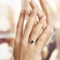 Bague Or Blanc Quintilla Topaze London Blue Et Oxydes-Histoire d'Or Outlet