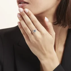 Histoire d'Or Bague Or Blanc Terese Topaze Oxydes De Zirconium