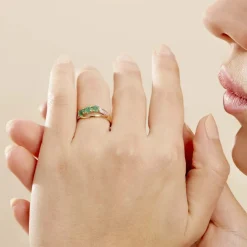 Bague Or Jaune Abelard Emeraudes Diamants-Histoire d'Or Clearance