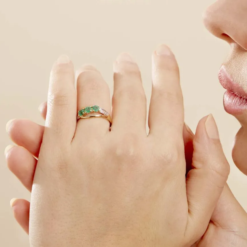 Bague Or Jaune Abelard Emeraudes Diamants-Histoire d'Or Clearance