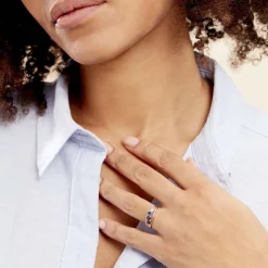 Histoire d'Or Bague Or Jaune Abelard Saphirs Diamants