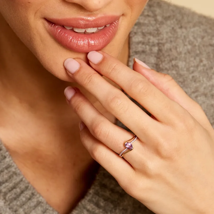 Histoire d'Or Bague Or Jaune Anja Améthyste