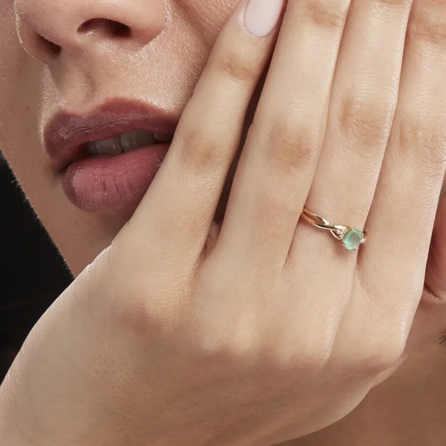 Histoire d'Or Bague Or Jaune Cassie Emeraude Diamants