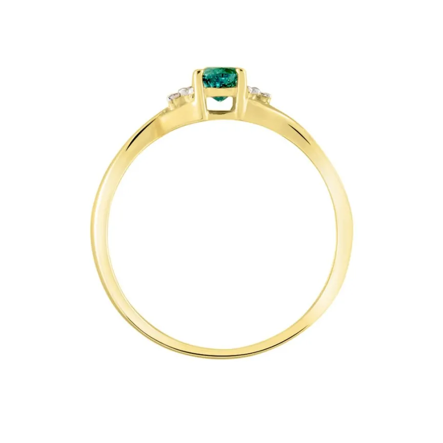 Bague Or Jaune Cassie Emeraude Et Diamant-Histoire d'Or Best