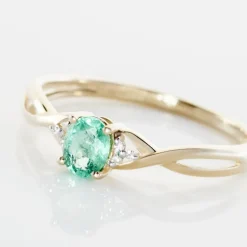 Bague Or Jaune Cassie Emeraude Et Diamant-Histoire d'Or Best