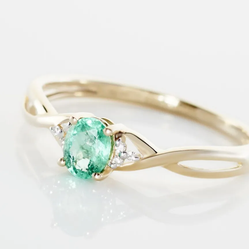 Bague Or Jaune Cassie Emeraude Et Diamant-Histoire d'Or Best