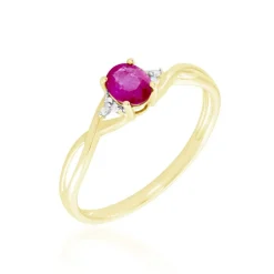 Bague Or Jaune Cassie Rubis Diamants-Histoire d'Or