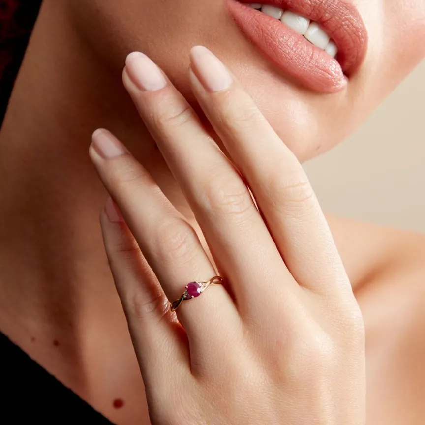 Bague Or Jaune Cassie Rubis Diamants-Histoire d'Or