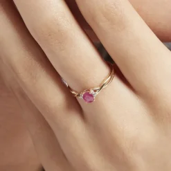 Bague Or Jaune Cassie Rubis Diamants-Histoire d'Or