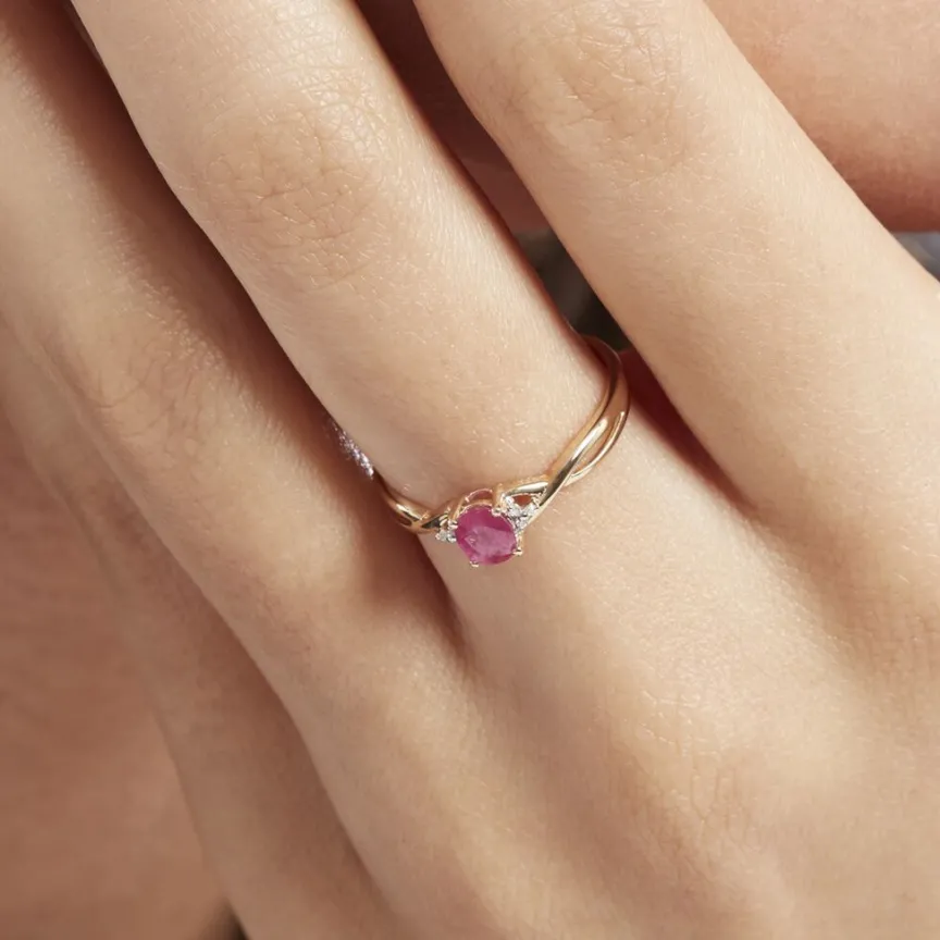 Bague Or Jaune Cassie Rubis Diamants-Histoire d'Or