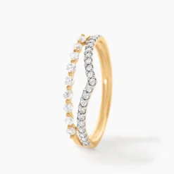 Histoire d'Or Bague Or Jaune Eclat D'etoile Oxyde De Zirconium