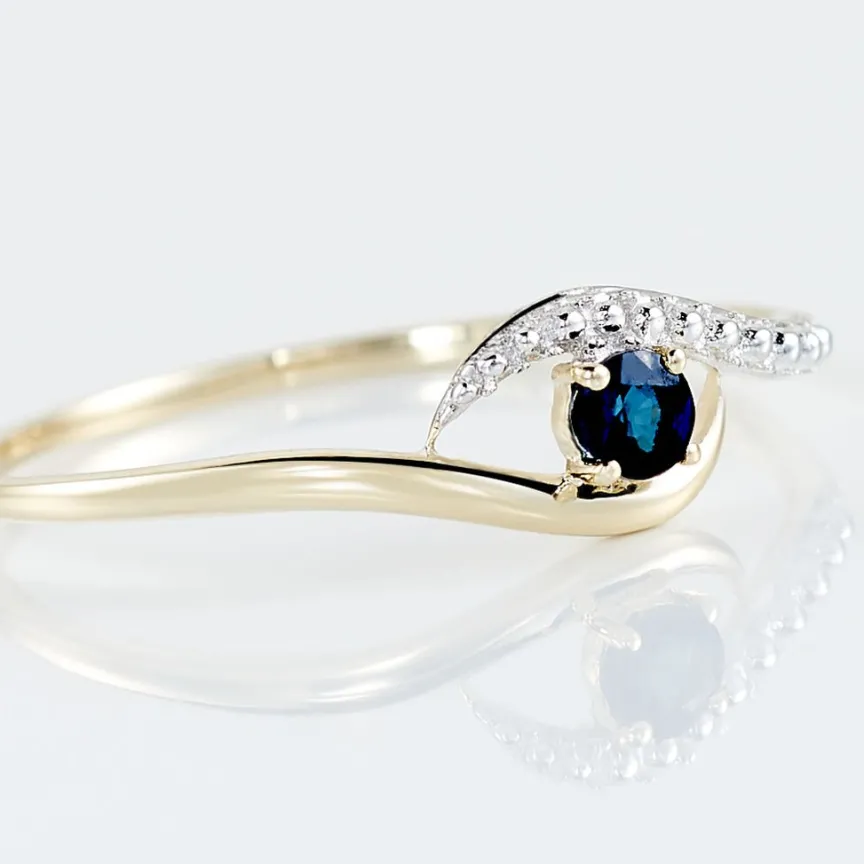 Bague Or Jaune Karmele Saphir-Histoire d'Or Hot