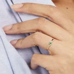 Bague Or Jaune Levenez Emeraude-Histoire d'Or Hot