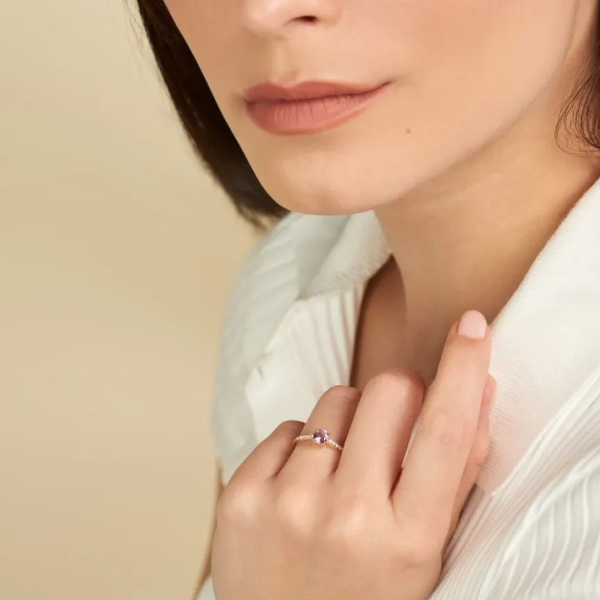 Bague Or Jaune Manon Améthyste-Histoire d'Or Hot