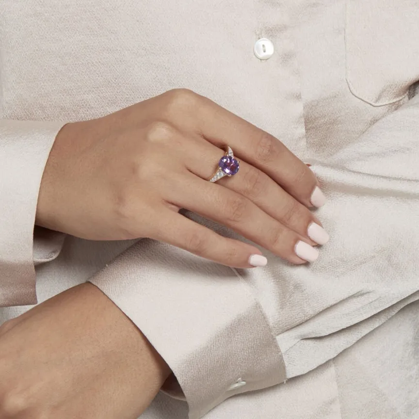 Bague Or Jaune Marie-camille Améthyste Oxydes De Zirconium-Histoire d'Or Outlet