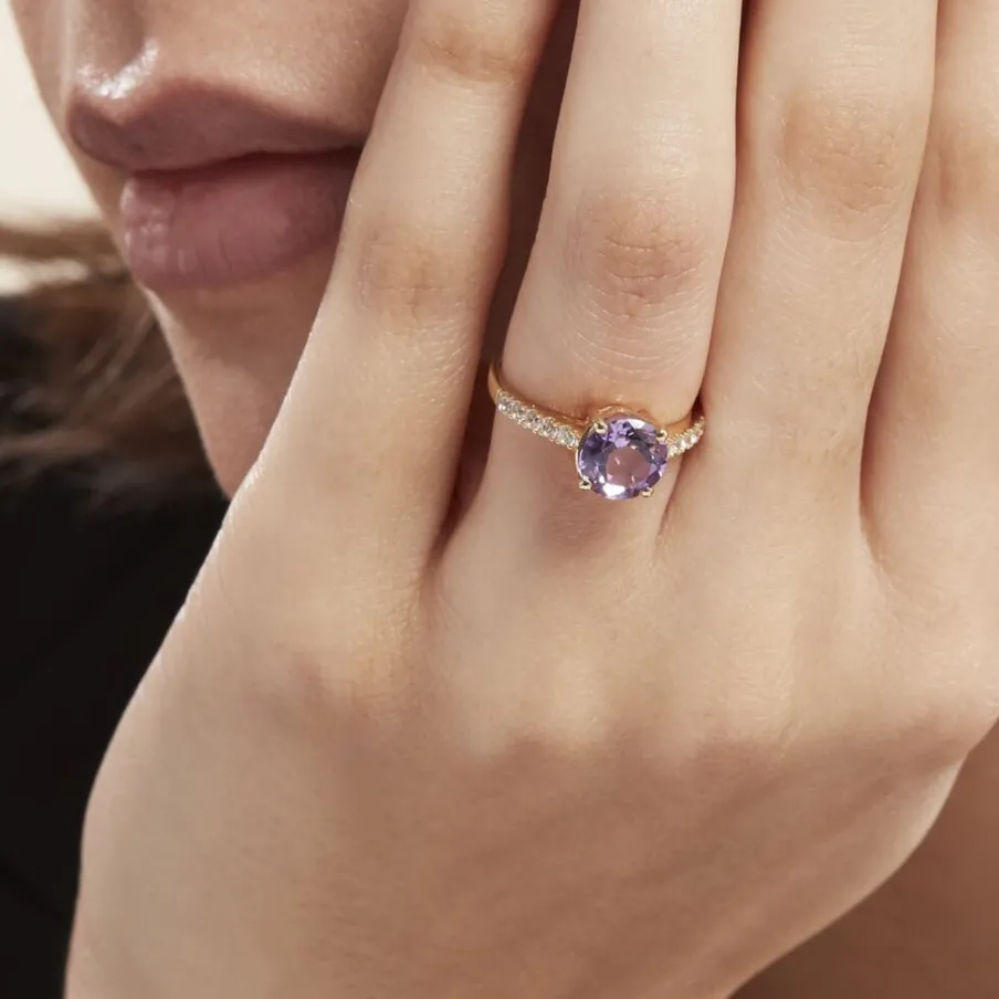 Histoire d'Or Bague Or Jaune Terese Améthyste