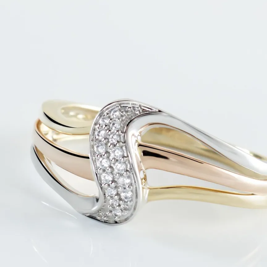 Bague Or Tricolore Dionyse Oxydes De Zirconium-Histoire d'Or New