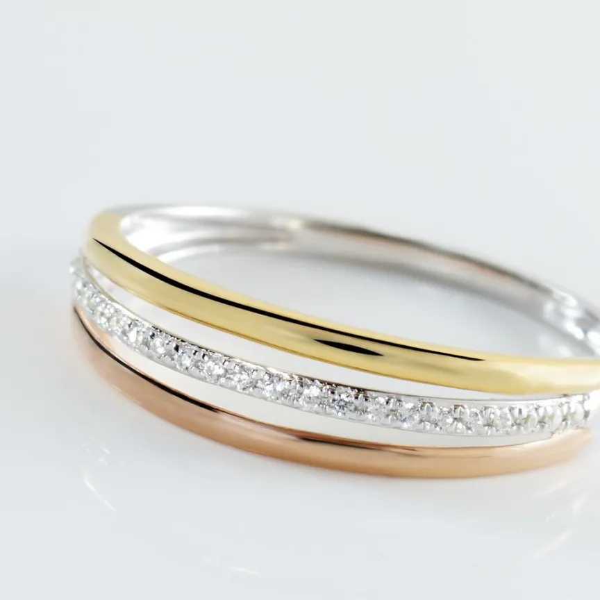 Bague Or Tricolore Vanadis Diamants-Histoire d'Or Sale