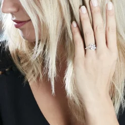 Histoire d'Or Bague Orchidee Or Blanc Topaze Oxyde De Zirconium