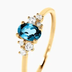 Histoire d'Or Bague Pansy Or Jaune Topaze Oxyde De Zirconium