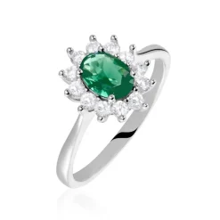 Bague Perez Argent Blanc Oxyde De Zirconium-Histoire d'Or Clearance