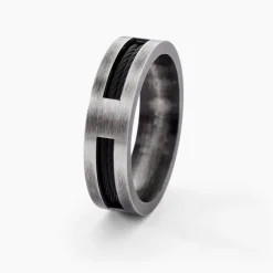 Bague Cosme Acier Noir-PHEBUS HIM Outlet