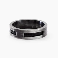 Bague Cosme Acier Noir-PHEBUS HIM Outlet