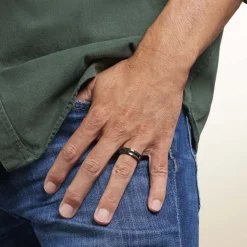 Bague Cosme Acier Noir-PHEBUS HIM Outlet