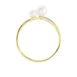 Bague Primo Or Jaune Perle De Culture Et Oxyde De Zirconium-Histoire d'Or Sale
