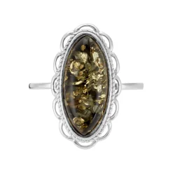 Bague Reetta Argent Blanc Ambre-Histoire d'Or Outlet
