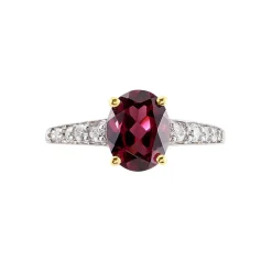 Histoire d'Or Bague Rhodolite Fever Or Jaune Rhodolite Oxyde De Zirconium