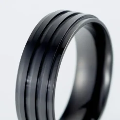 Bague Rico Acier Noir-Histoire d'Or