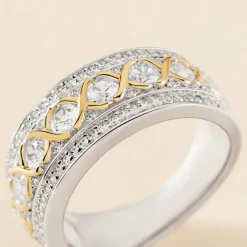 Bague Rome Argent Bicolore Oxyde De Zirconium-Histoire d'Or Hot