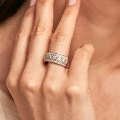 Bague Rome Argent Bicolore Oxyde De Zirconium-Histoire d'Or Hot