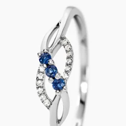 Bague Rosalyne Or Blanc Saphir Et Diamant-Histoire d'Or