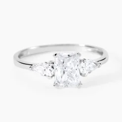 Bague Saelle Or Blanc Oxyde De Zirconium-Histoire d'Or