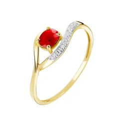Bague Sagesse Or Jaune Rubis Et Diamant-Histoire d'Or Online