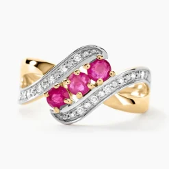 Histoire d'Or Bague Simma Or Jaune Diamant Et Rubis