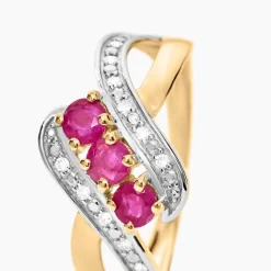Histoire d'Or Bague Simma Or Jaune Diamant Et Rubis