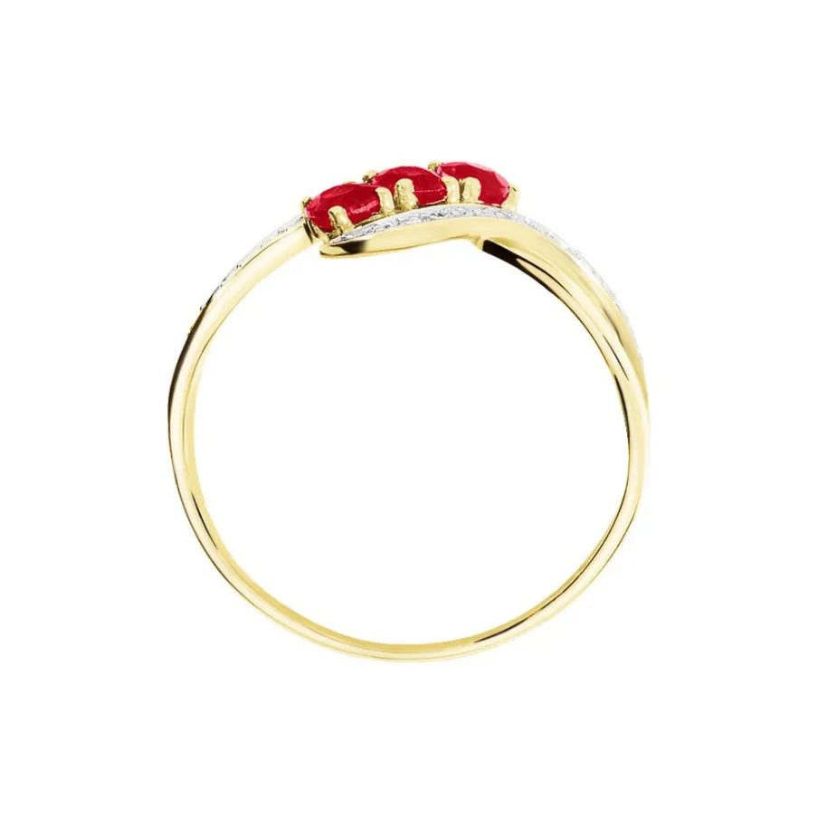 Histoire d'Or Bague Simma Or Jaune Diamant Et Rubis