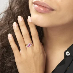 Histoire d'Or Bague Simma Or Jaune Diamant Et Rubis