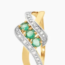 Histoire d'Or Bague Simma Or Jaune Diamant Et Emeraude