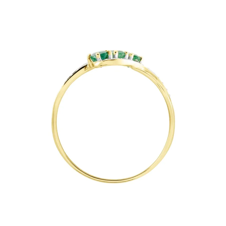 Histoire d'Or Bague Simma Or Jaune Diamant Et Emeraude