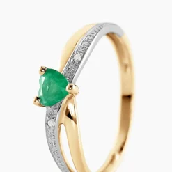 Bague Skylar Or Bicolore Emeraude Diamant-Histoire d'Or