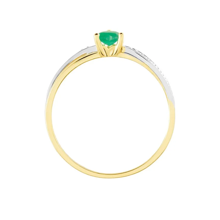 Bague Skylar Or Bicolore Emeraude Diamant-Histoire d'Or