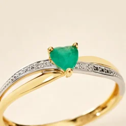 Bague Skylar Or Bicolore Emeraude Diamant-Histoire d'Or