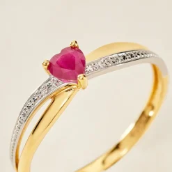 Bague Skylar Or Bicolore Rubis Diamant-Histoire d'Or New